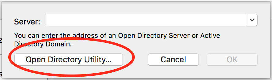 Open directory utility button screenshot
